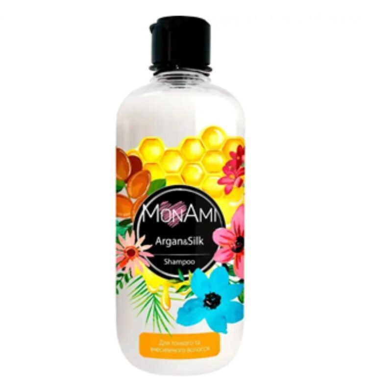 MonAmi atkuriantis šampūnas ploniems ir silpniems plaukams Argan&Silk, 500 ml