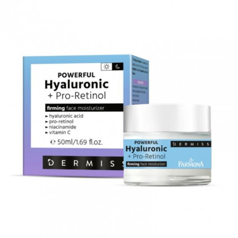DERMISS veido drėkiklis stangrinamasis dieninis/naktinis Powerful Hyaluronic + Pro-Retinol, 50 ml