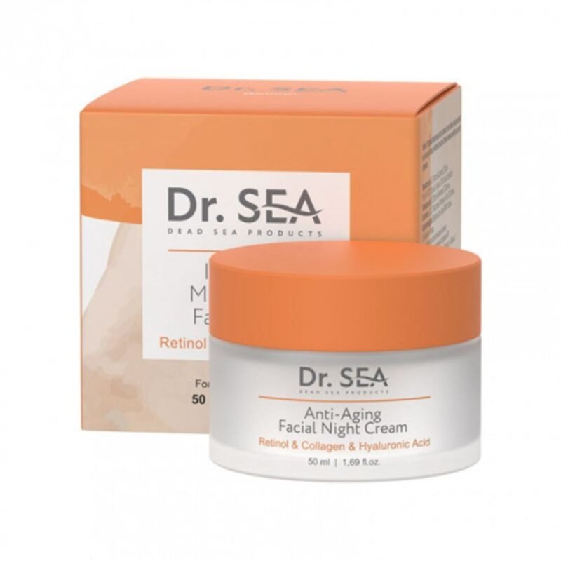 DR. SEA kremas veidui Anti Aging naktinis Retinolis, kolagenas ir hialurono rūgštis, 50 ml