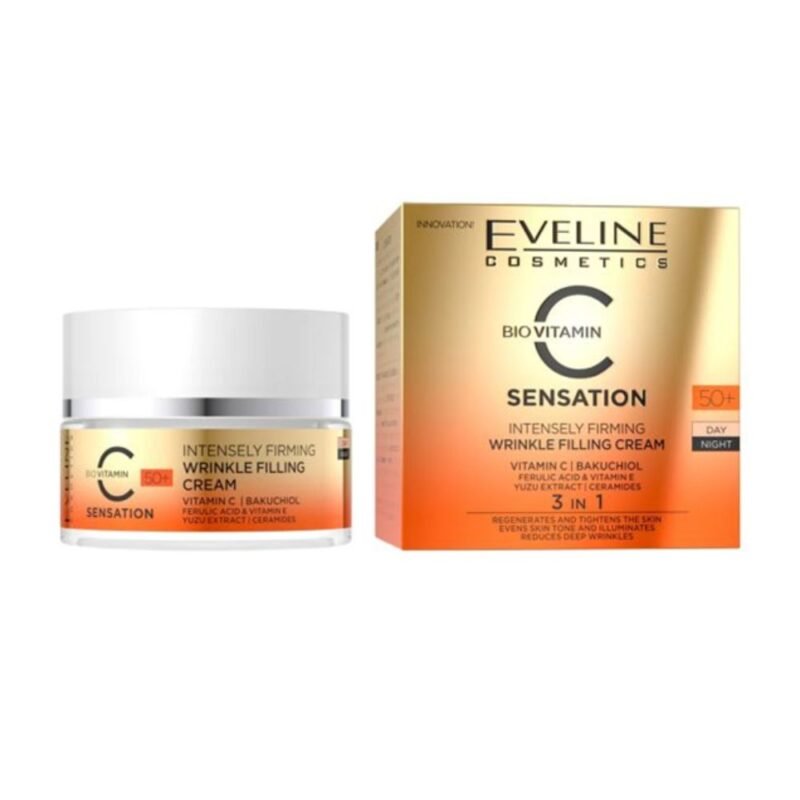 EVELINE BIO VITAMIN C SENSATION 50+ dieninis ir naktinis veido kremas, 50 ml