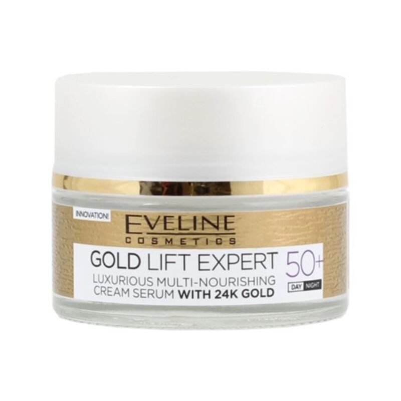 EVELINE Gold Lift Expert daugkartinis maitinamasis dieninis ir naktinis kremas-serumas 50+, 50 ml