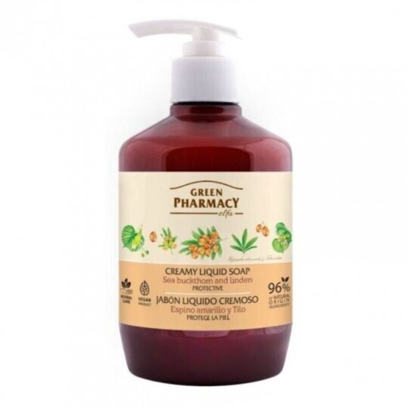 GREEN PHARMACY Skystas kreminis muilas Šaltalankis ir liepa, 460 ml