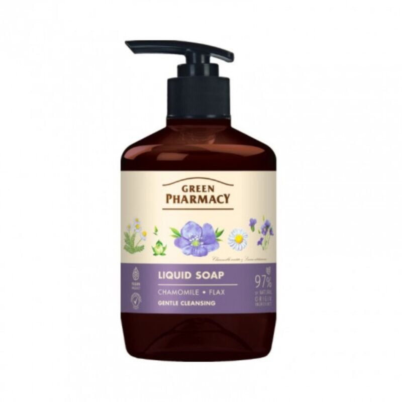 GREEN PHARMACY Skystas muilas Ramunėlė ir linas, 460 ml