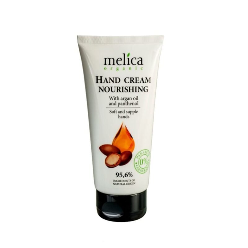 Maitinamasis rankų kremas su argano aliejumi ir pantenoliu Melica Organic, 100 ml