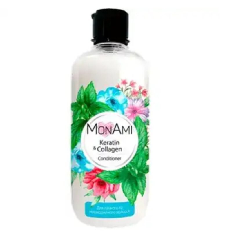 MonAmi balzamas lūžinėjantiems ir pažeistiems plaukams Keratin&Kolagen, 500 ml