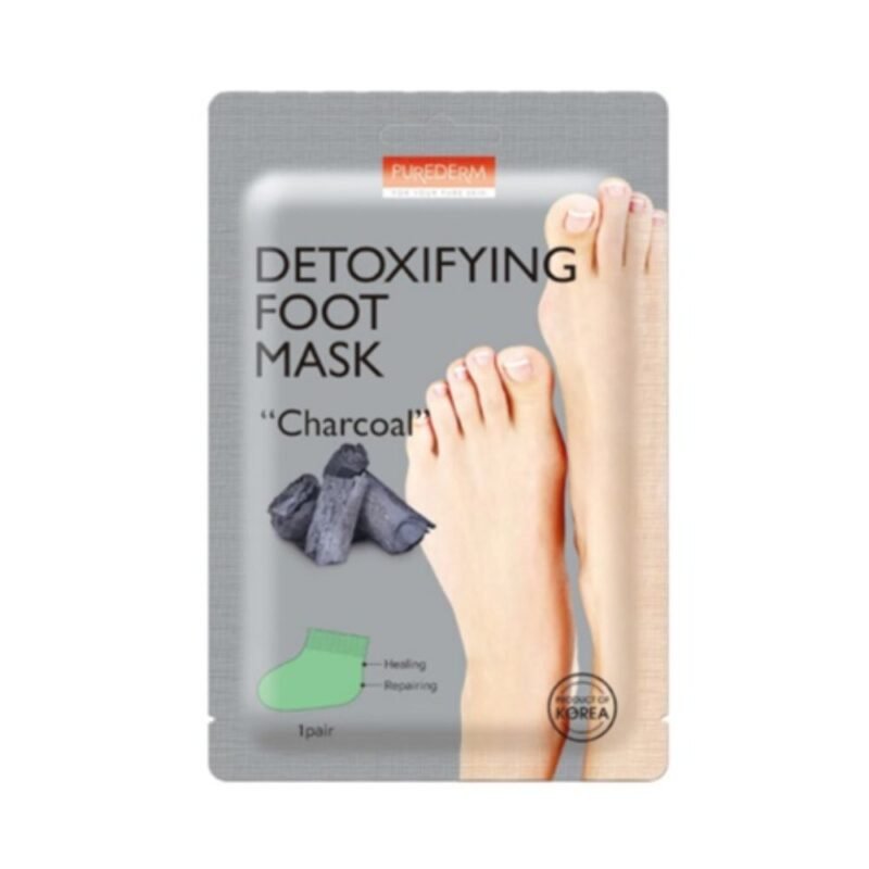 PUREDERM detoksikuojanti pėdų kaukė CHARCOAL