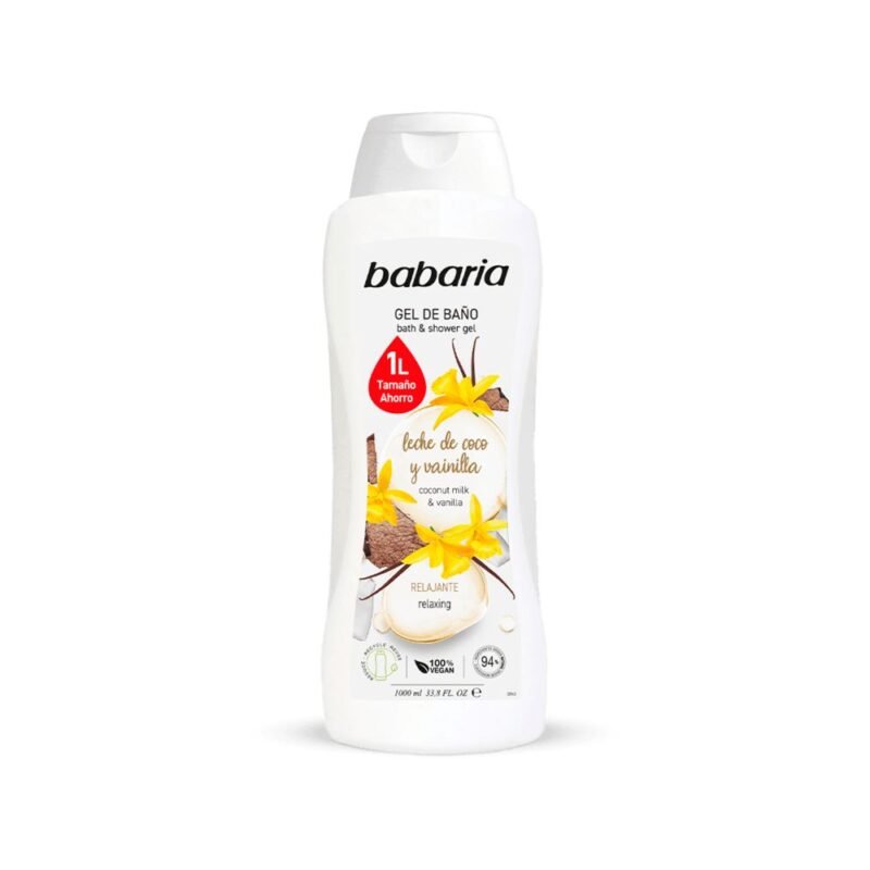 BABARIA dušo želė su kokosų pienu ir vanile, 1000 ml