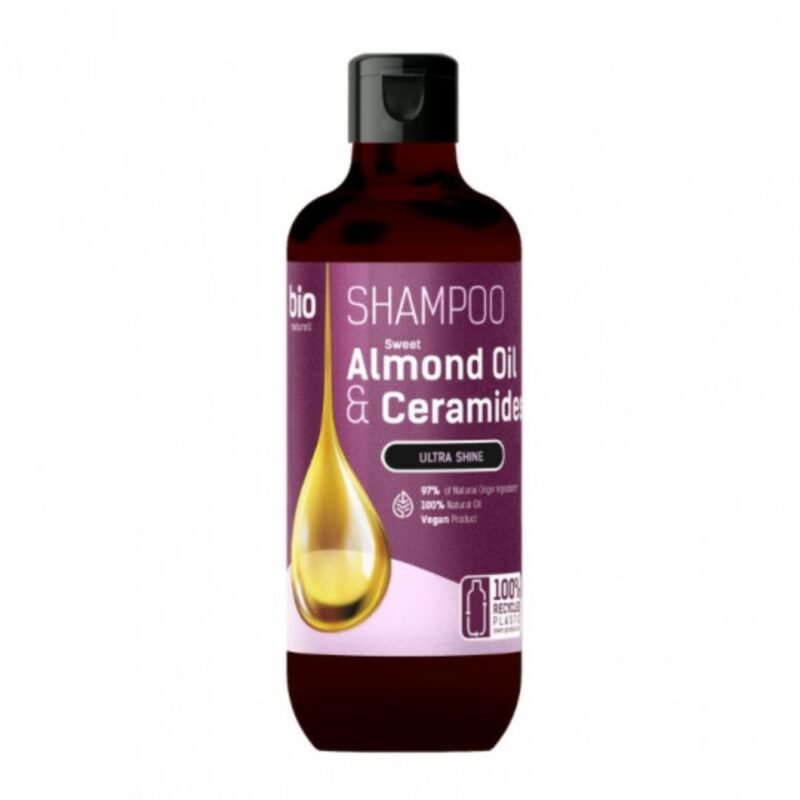 BIO NATURELL šampūnas plaukams su migdolų aliejumi ir keramidais, 355 ml