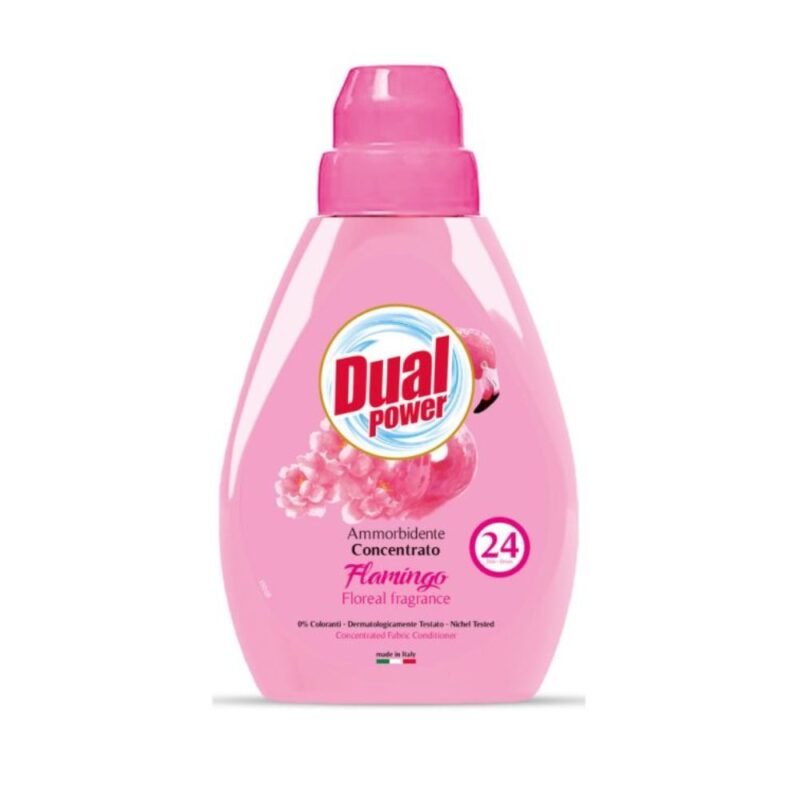 DUAL POWER Koncentruotas audinių minkštiklis Flamingo, 600 ml