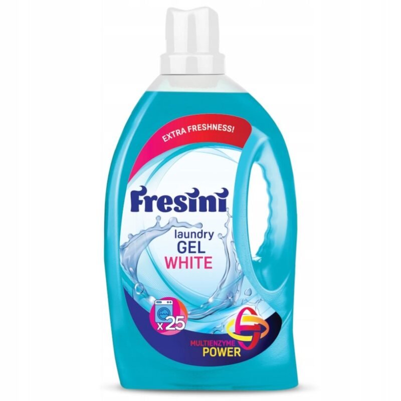 FRESINI skalbimo gelis baltiems audiniams, 25 skalbimai, 1.5 l