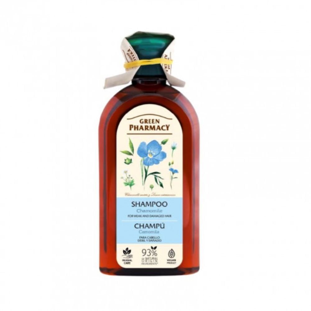 GREEN PHARMACY šampūnas silpniems, pažeistiems plaukams Ramunėlė, 350 ml