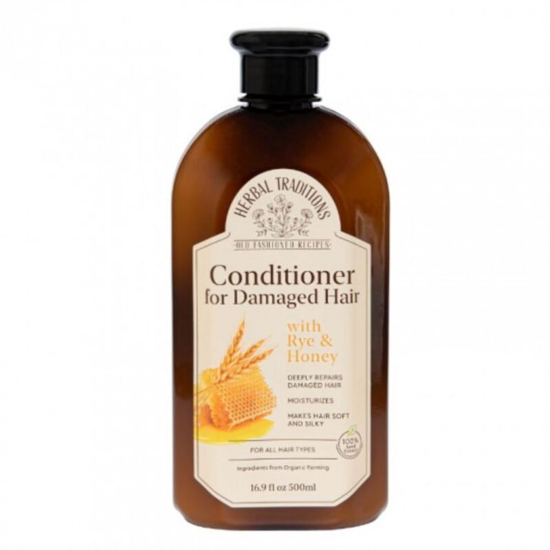 HERBAL TRADITIONS plaukų kondicionierius su rugiais ir medumi, pažeistiems plaukams, 500 ml