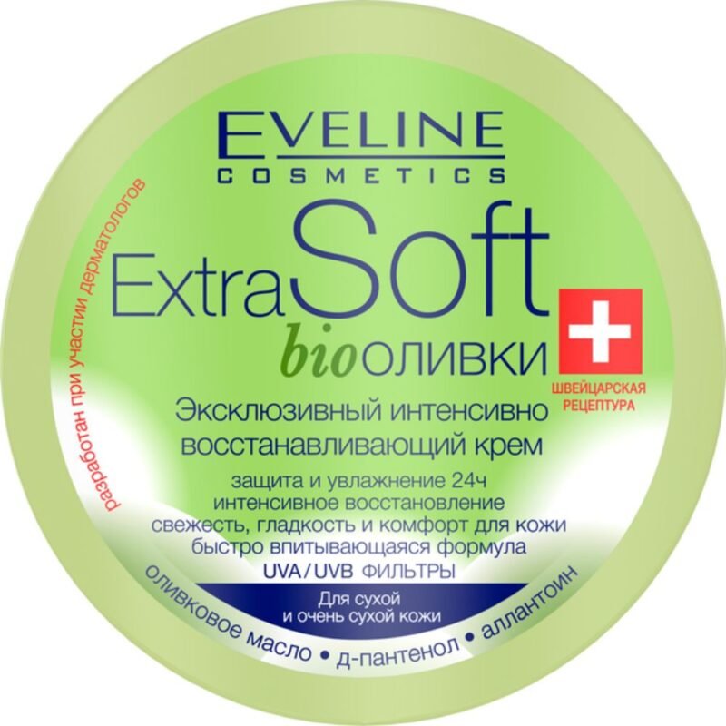 Intensyviai atkuriantis alyvuogių kremas EVELINE Extra Soft bio, 200 ml