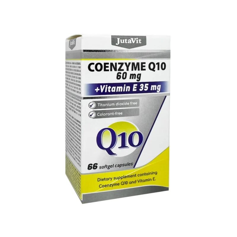 JutaVit koenzimas Q10 60 mg + vitaminas E 35 mg, 66 kapsulės