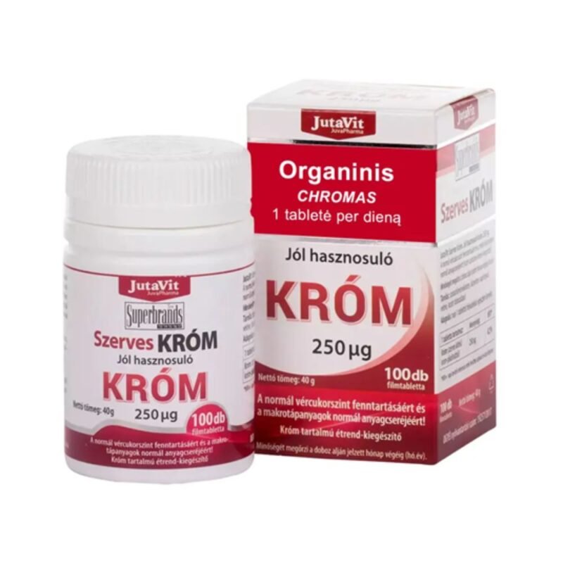 JutaVit organinis chromas 250 mcg, 100 tablečių