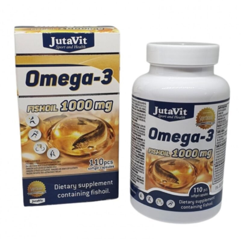 Maisto papildas JutaVit Omega - 3 žuvų taukai 1000 mg, 110 kapsulių