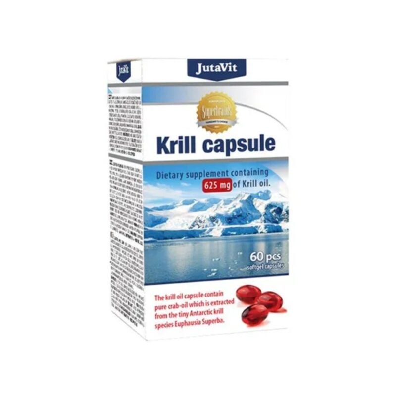 Maisto papildas JutaVit Antarktinių krilių taukai 625 mg, 60 kapsulių