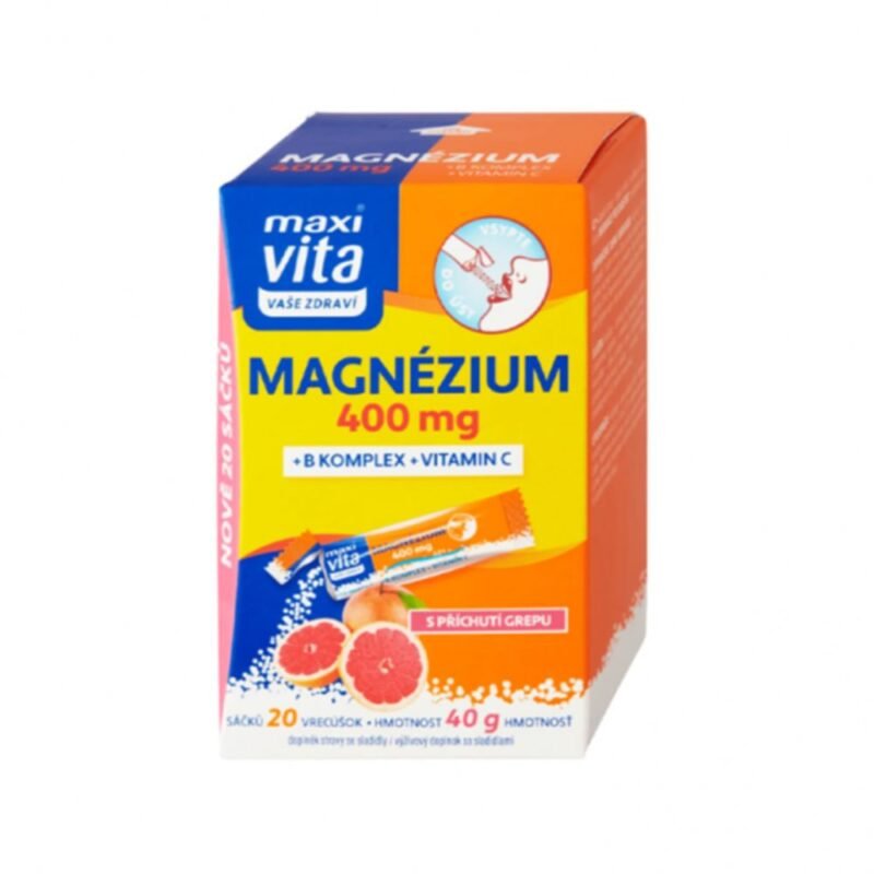 MaxiVita magnis 400 mg + vitaminai C, B6, B1, B12, 20 pakelių