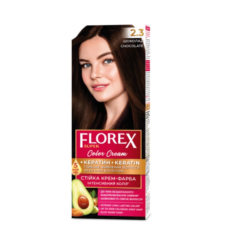 Patvarūs plaukų dažai FLOREX 2.3 šokoladas