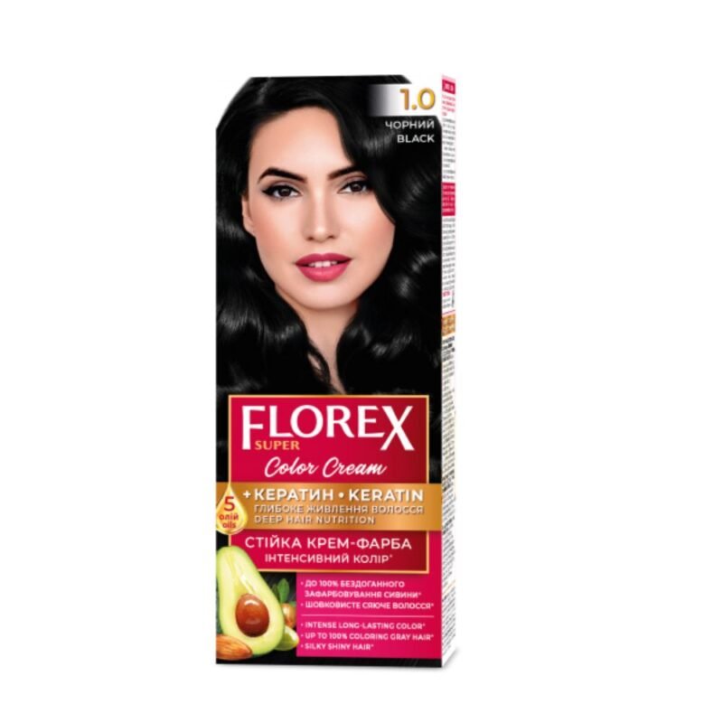 Plaukų dažai FLOREX 1.0 juodas