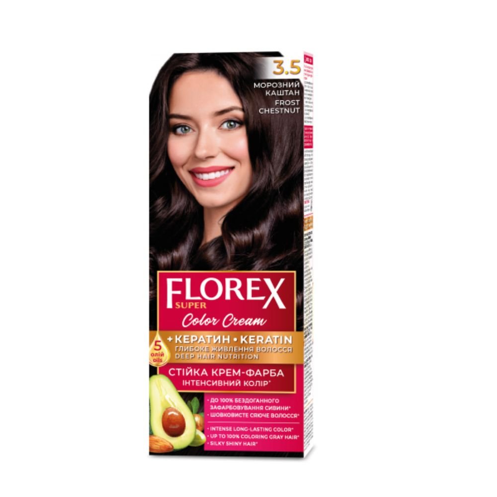 Plaukų dažai FLOREX 3.5 šaltas kaštonas