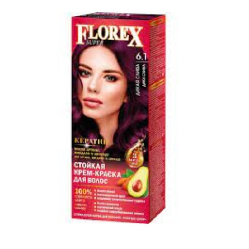 Plaukų dažai FLOREX 6.1 slyva