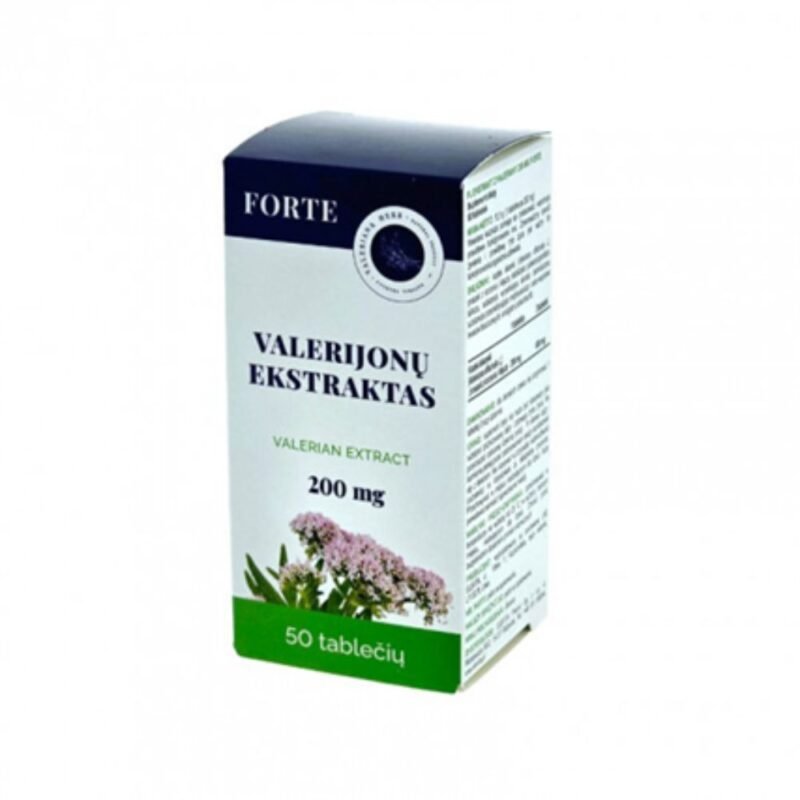 Valerijonų ekstraktas 200 mg FORTE, 50 tablečių