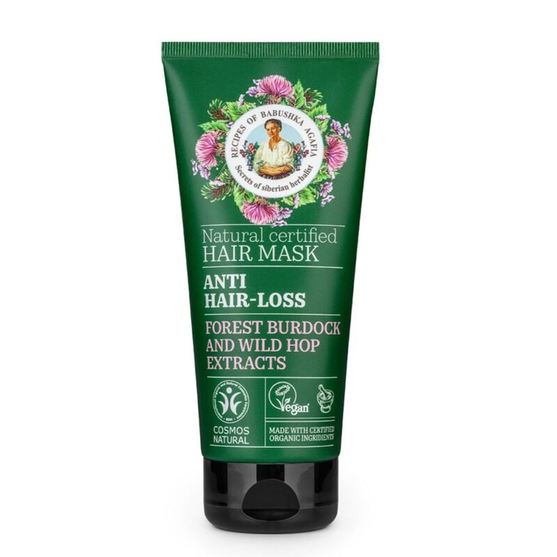 Babushka Agafia natūrali plaukų kaukė nuo plaukų slinkimo, 200 ml