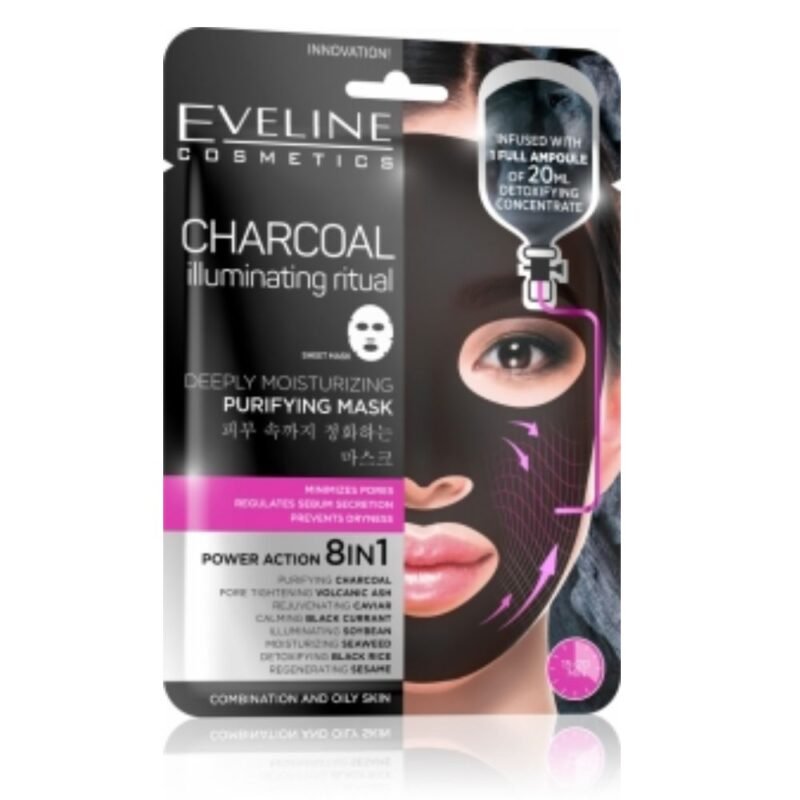 CHARCOAL ILLUMINATING RITUAL Giliai drėkinanti valomoji kaukė