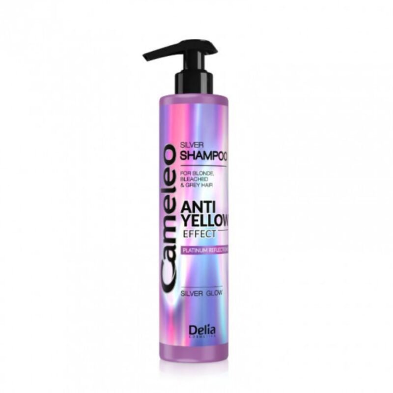DELIA CAMELEO šampūnas šviesintiems, balintiems, žiliems plaukams Anti Yellow Effect, 250 ml
