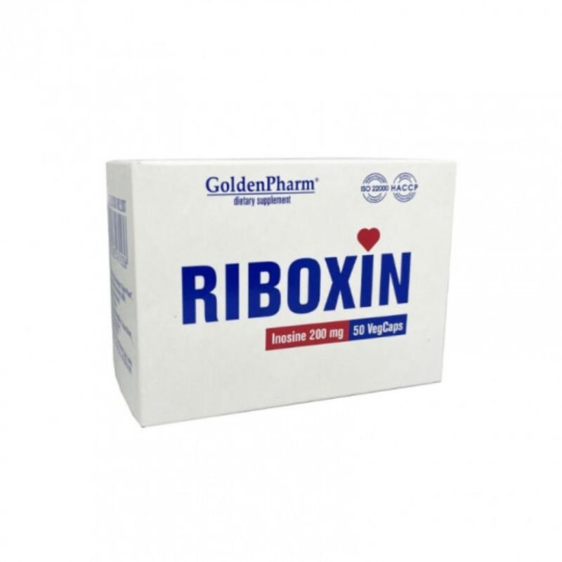 GOLDEN PHARM maisto papildas Riboksin 200 mg (vegan), 50 kapsulių