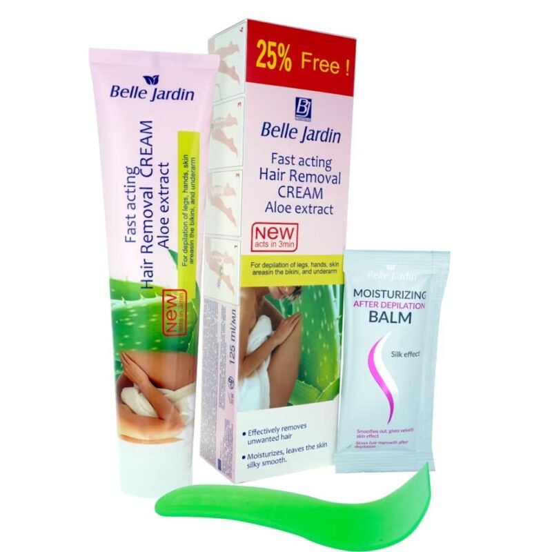 Greito poveikio depiliuojamasis kremas su alavijų ekstraktu BELLE JARDIN, 125 ml