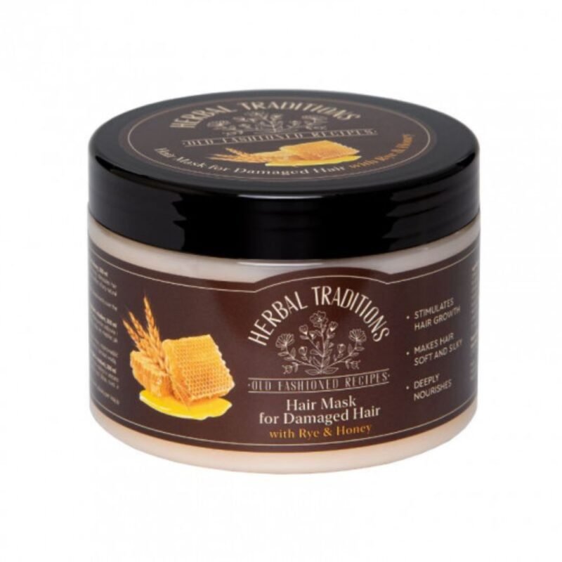 HERBAL TRADITIONS plaukų kaukė su rugiais ir medumi pažeistiems plaukams, 300 ml