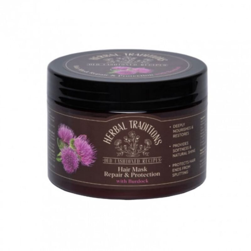 HERBAL TRADITIONS plaukų kaukė su varnalėšomis, atkurianti ir apsauganti plaukus, 300 ml
