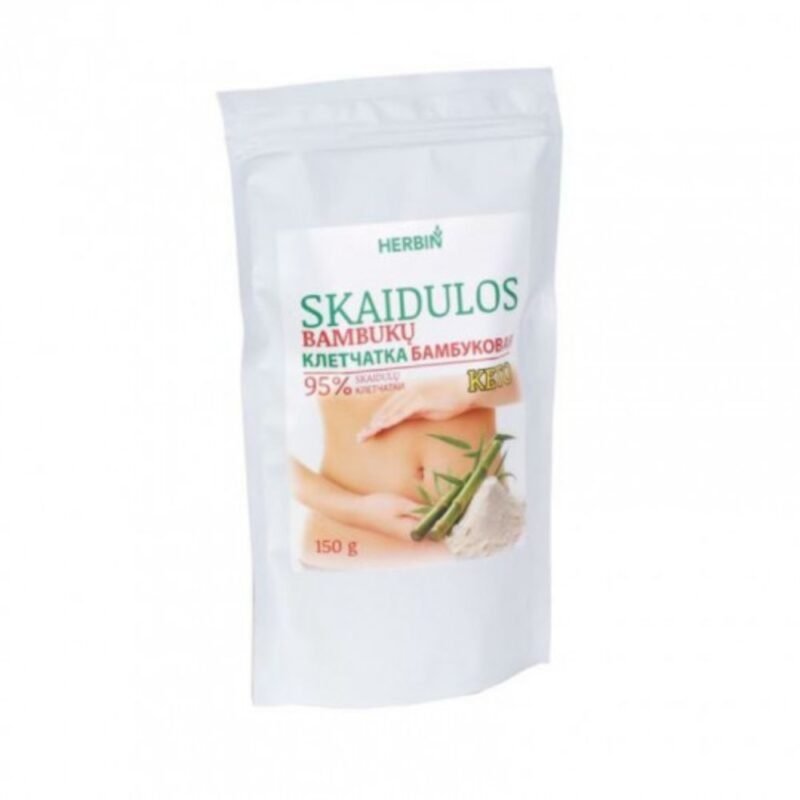 HERBIN Bambukų skaidulos (nuriebalinti bambukų ūglių milteliai), 150 g