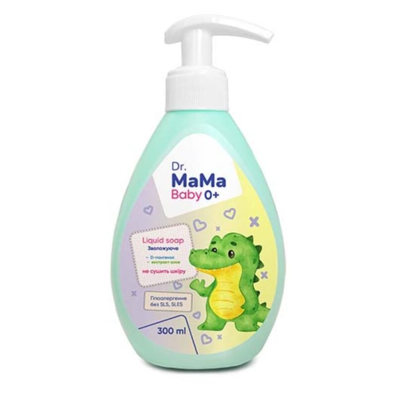 Hipoalerginis skystas drėkinantis muilas Dr. MaMa Baby 0+, 300 ml