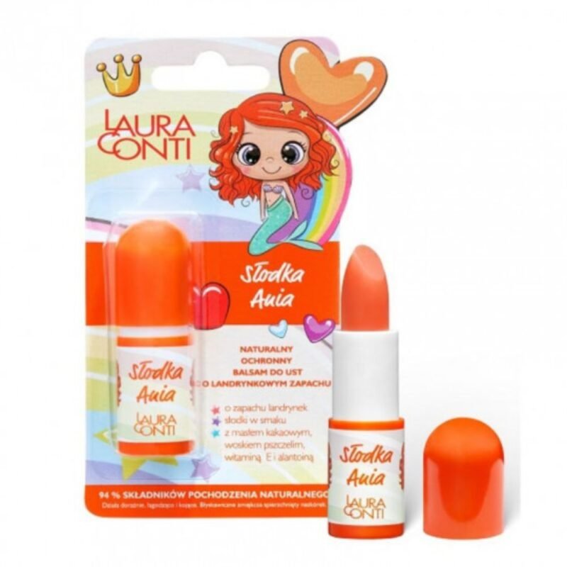 LAURA CONTI lūpų balzamas vaikams Ania saldainių aromato, 3,8 g