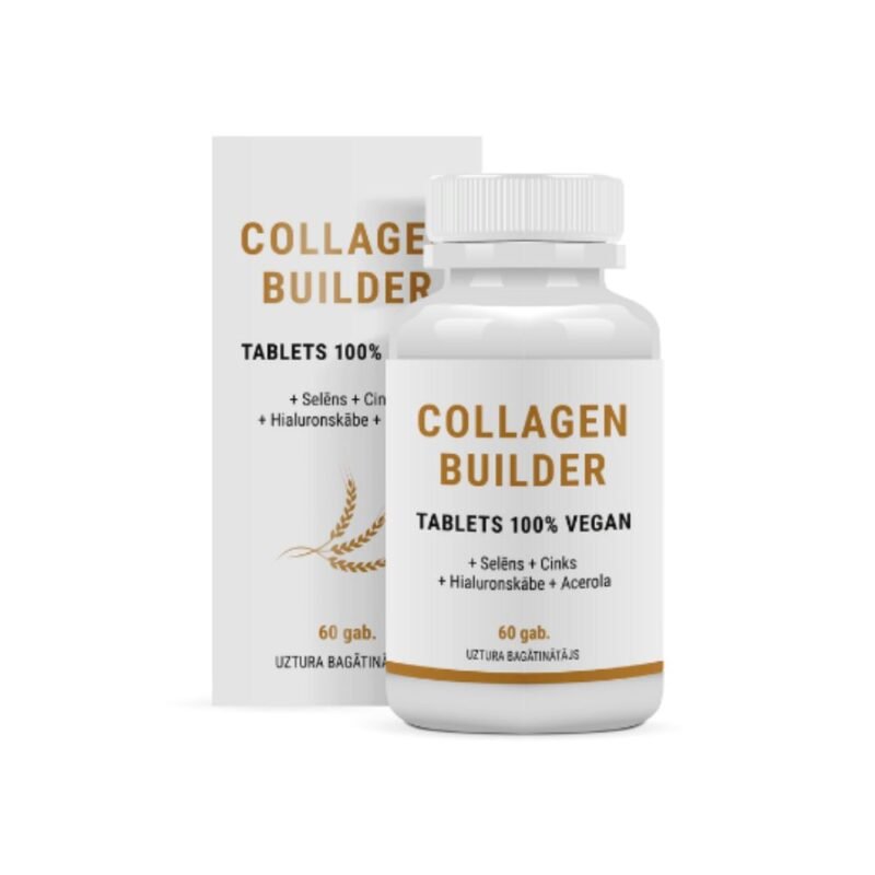 Maisto papildas COLLAGEN BUILDER Vegan su cinku, selenu, hialuronu ir acerola, 60 vnt.