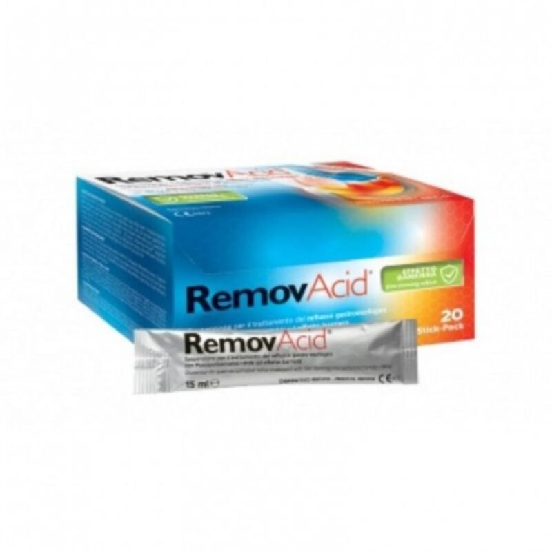 Maisto papildas Remov Acid gastroezofaginio refliukso mažinimui, 20 pakelių x 15 ml