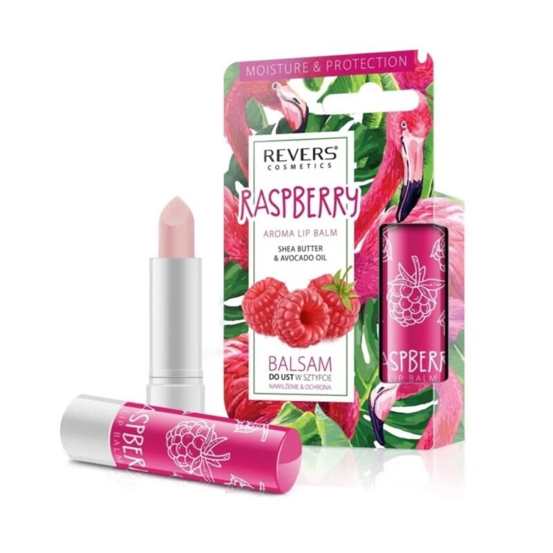 REVERS COSMETICS lūpų balzamas RASPBERRY su sviestmedžių ir avokadų aliejais, 4 g