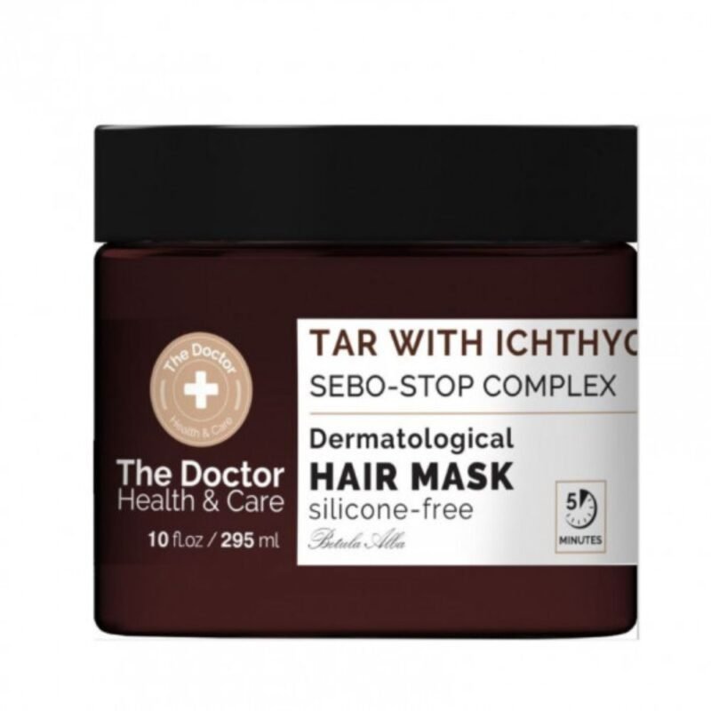 THE DOCTOR plaukų kaukė Degutas + Ichtiolis + SEBO-STOP kompleksas, 295 ml