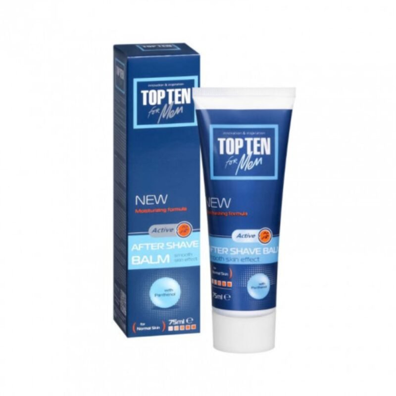 TOP TEN for Men balzamas po skutimosi drėkinamasis su pantenoliu Active, 75 ml