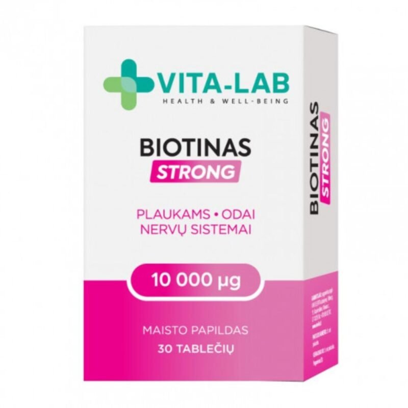 VITA-LAB maisto papildas Biotinas STRONG 10000 µg, 30 tablečių