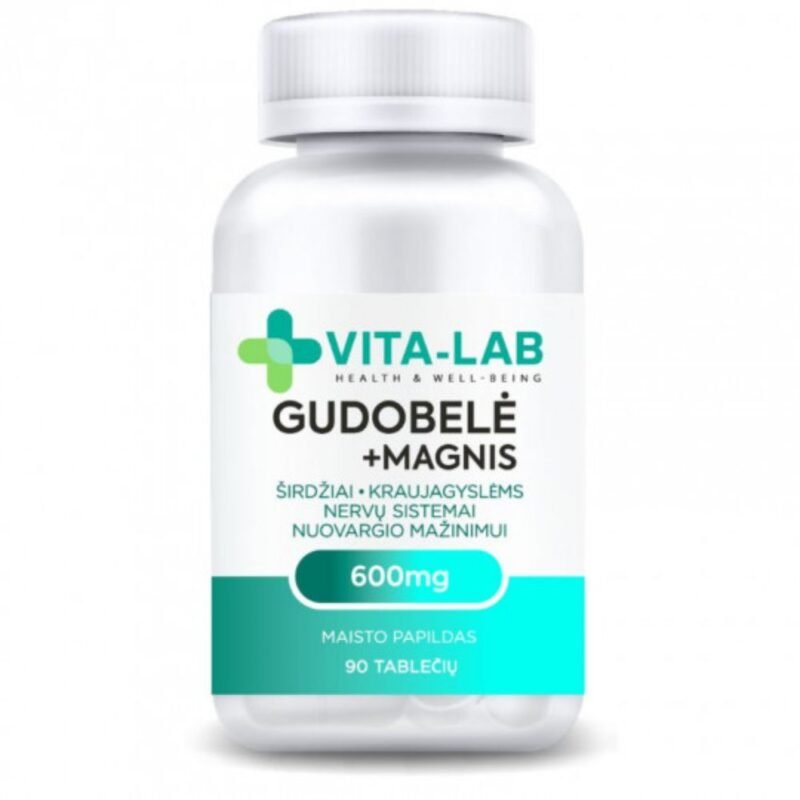 VITA-LAB maisto papildas Gudobelė 600 su magniu, 90 tablečių