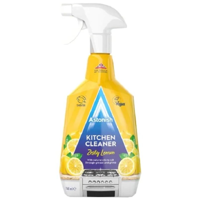 Virtuvės paviršių valiklis ASTONISH ZESTY LEMON, 750 ml