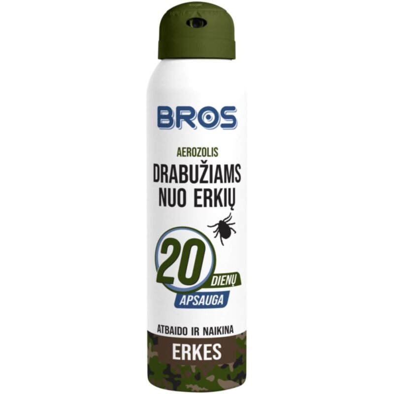 BROS aerozolis drabužiams nuo erkių, 90 ml