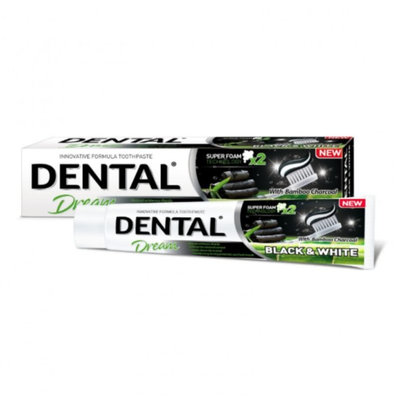DENTAL DREAM dantų pasta Black & White, 100 ml