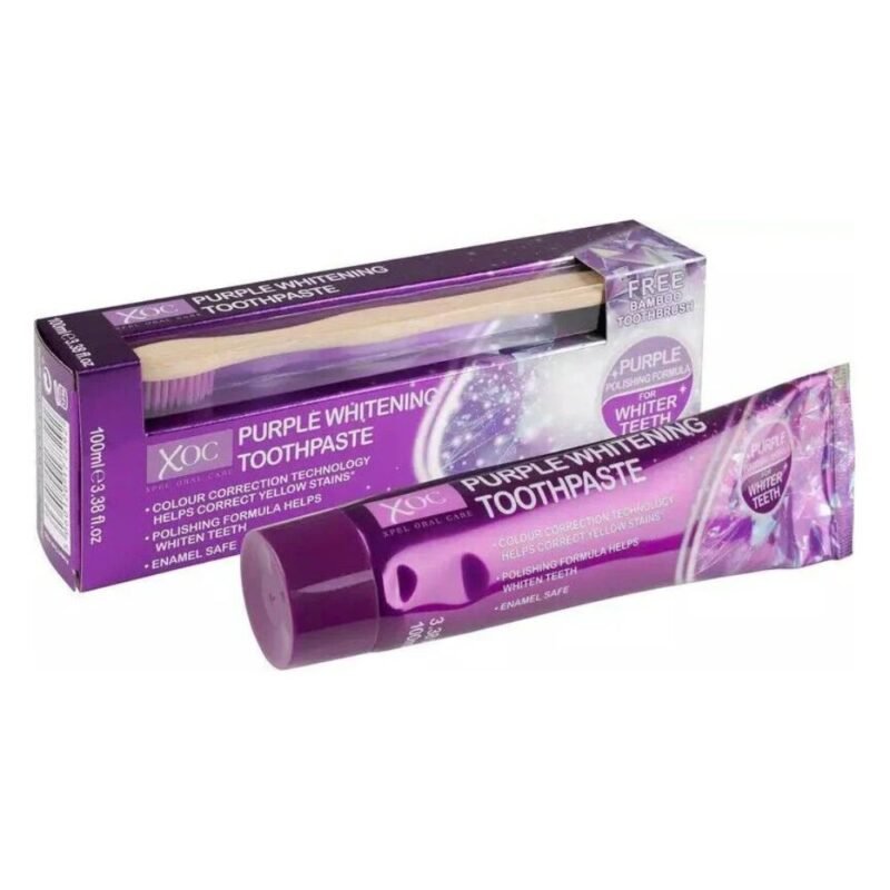 Dantų pasta XOC Purple, 100 ml + dantų šepetėlis
