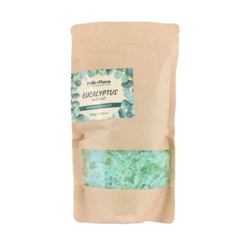 FOLK & FLORA EUCALYPTUS AROMATHERAPY vonios druska, 500 g