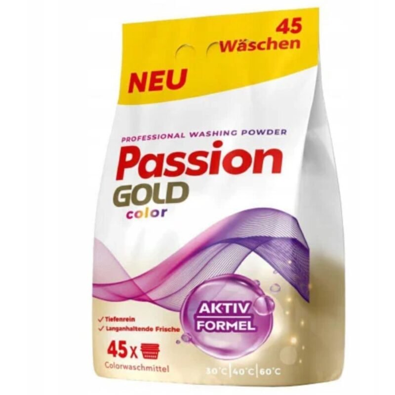 Skalbiamieji milteliai PASSION GOLD COLOR, 45 skalbimai, 2,7 kg